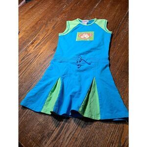 Girls 14 Self Esteem Blue Green Pink Sleeveless Sequin Monkey Casual Dress